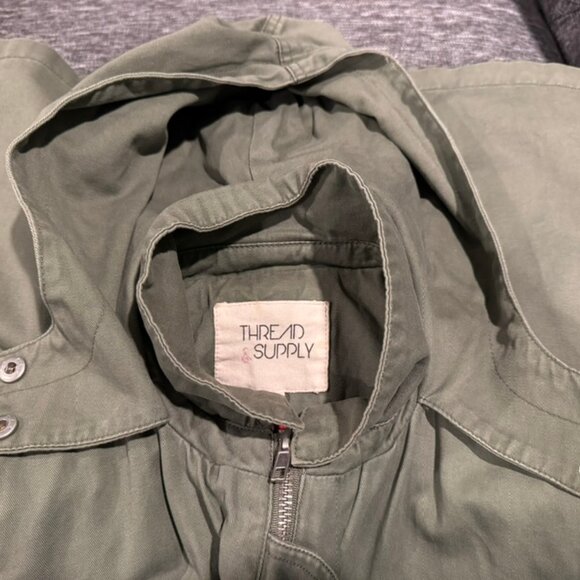 Thread & Supply Womens Hooded Jacket --Military Army Green Aztec --Size Small - Picture 4 of 5